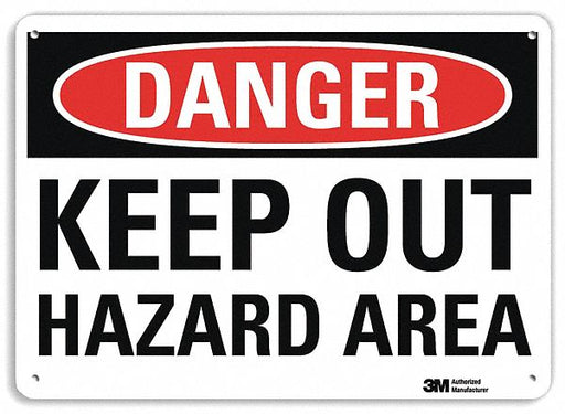 Danger Sign 7 in x 10 in Plastic