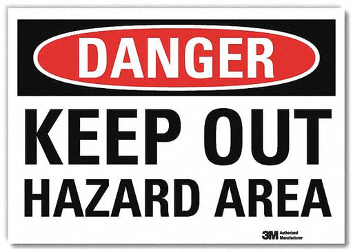 Danger Sign 7 in x 10 in Rflct Sheeting