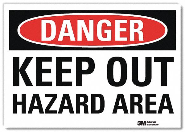 Danger Sign 7 in x 10 in Rflct Sheeting