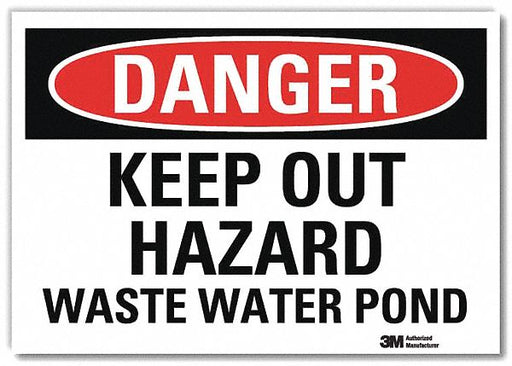 Danger Sign 5 in x 7 in Rflct Sheeting