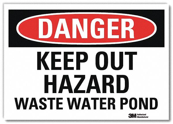Danger Sign 5 in x 7 in Rflct Sheeting