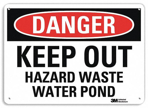 Danger Sign 7 in x 10 in Plastic