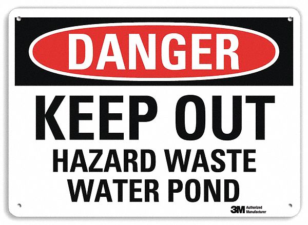 Danger Sign 10 inx14 in Aluminum