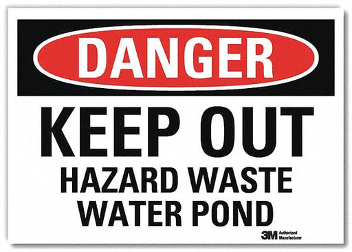 Danger Sign 7 in x 10 in Rflct Sheeting