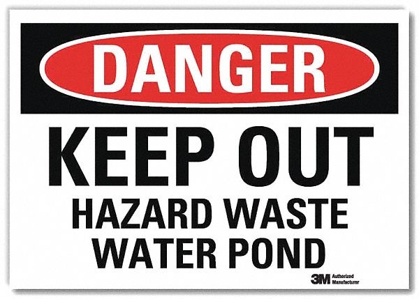 Danger Sign 5 in x 7 in Rflct Sheeting