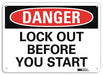 Danger Sign 7 in x 10 in Aluminum