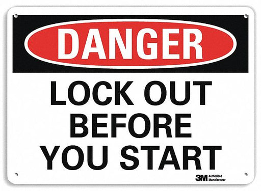 Danger Sign 7 in x 10 in Plastic