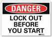 Danger Sign 7 in x 10 in Rflct Sheeting