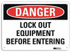 Danger Sign 7 in x 10 in Aluminum