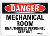 Danger Sign 10 inx14 in Plastic