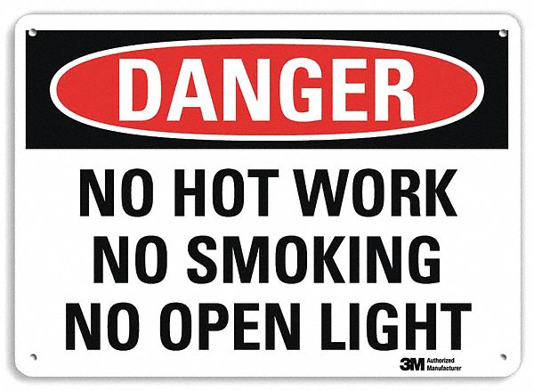 Danger No Smoking Sign 10 x 14 Alum
