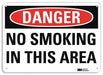 Danger No Smoking Sign 10 x 14 Alum