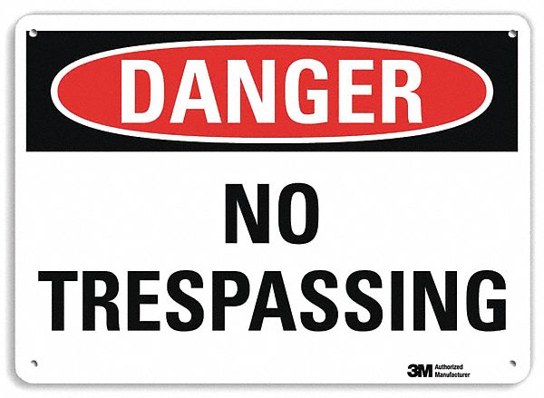 Danger Sign 10 inx14 in Plastic