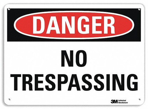 Danger Sign 7 in x 10 in Plastic