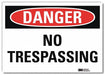 Danger Sign 5 in x 7 in Rflct Sheeting