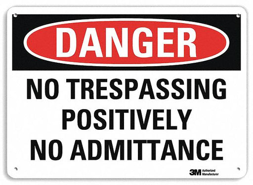 Danger Sign 7 in x 10 in Plastic