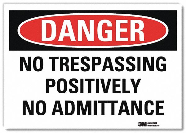 Danger Sign 7 in x 10 in Rflct Sheeting
