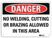 Danger Sign 10 in x 14 in Plastic