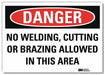 Danger Sign 10 in x 14 in Rflct Sheeting