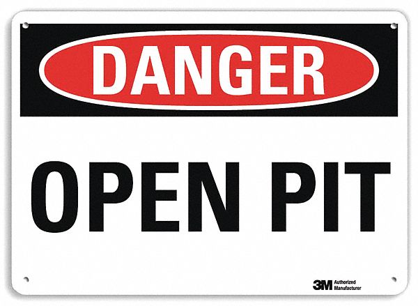 Danger Sign 7 in x 10 in Aluminum