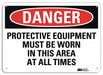 Danger Sign 7 in x 10 in Plastic