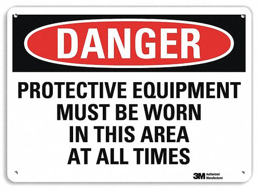 Danger Sign 7 in x 10 in Plastic