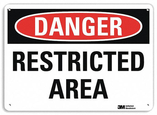 Danger Sign 10 inx14 in Plastic