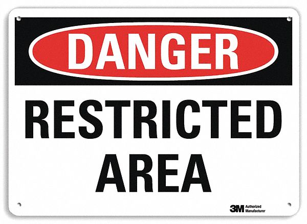 Danger Sign 7 in x 10 in Plastic