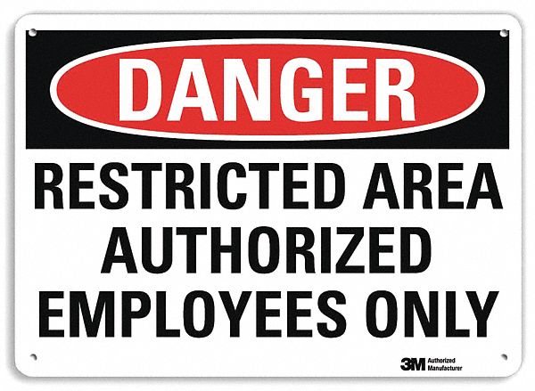 Danger Sign 7 inx10 in Plastic
