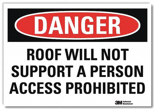 Danger Sign 10 in x 14 in Rflct Sheeting