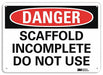 Danger Sign 10 in x 14 in Plastic