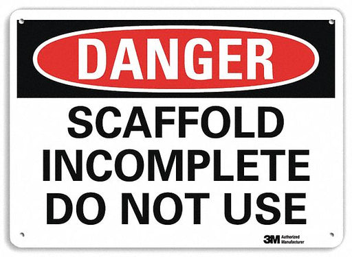 Danger Sign 7 in x 10 in Plastic