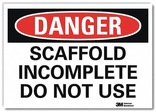 Danger Sign 10 in x 14 in Rflct Sheeting
