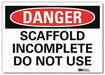 Danger Sign 5 in x 7 in Rflct Sheeting