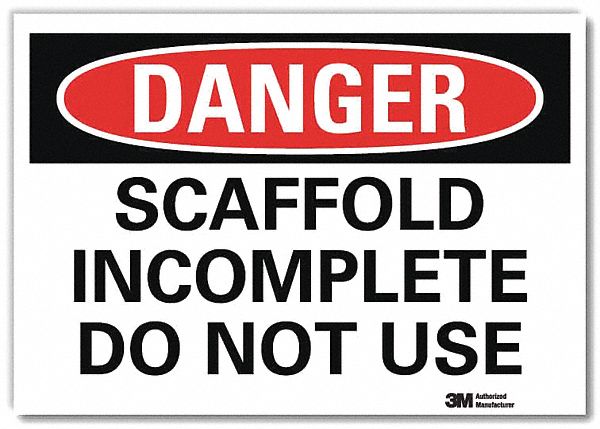 Danger Sign 5 in x 7 in Rflct Sheeting