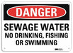 Danger Sign 7 in x 10 in Aluminum