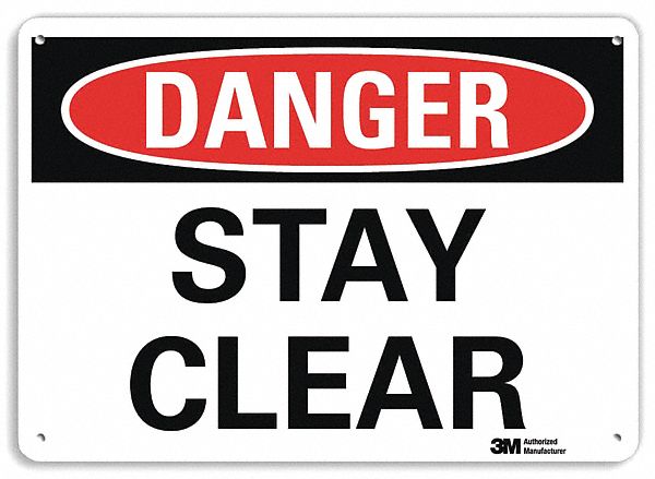 Danger Sign 10 in x 14 in Plastic