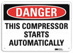 Danger Sign 7 in x 10 in Aluminum