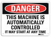 Danger Sign 7 in x 10 in Plastic
