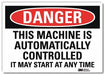 Danger Sign 5 in x 7 in Rflct Sheeting
