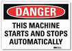 Danger Sign 5 in x 7 in Rflct Sheeting