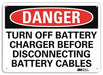 Danger Sign 10 inx14 in Plastic