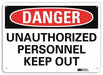Danger Sign 10 inx14 in Plastic