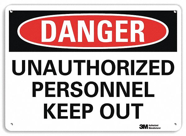 Danger Sign 10 inx14 in Plastic