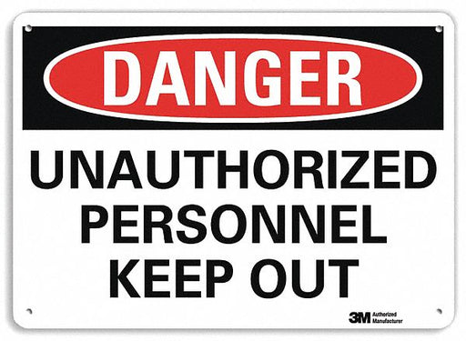 Danger Sign 7 inx10 in Plastic
