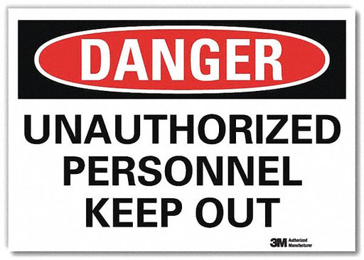 Danger Sign 7 in x 10 in Rflct Sheeting