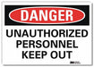 Danger Sign 5 in x 7 in Rflct Sheeting