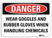Danger Sign 7 in x 10 in Plastic