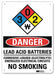 Danger Sign 10 inx7 in Plastic