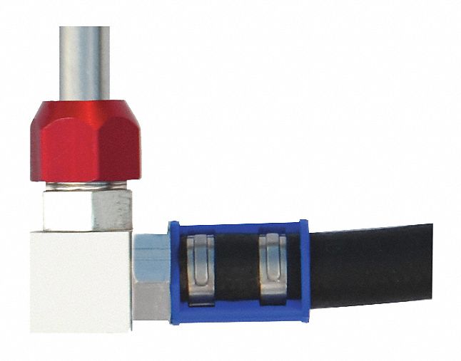 Connector 90 deg 3/8 in Tube to #6 Hose